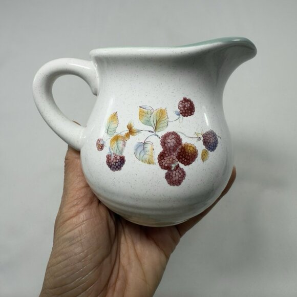 Vintage Retired International Tableworks Creamer Sweet Bounty Stoneware Fruit - Picture 4 of 12